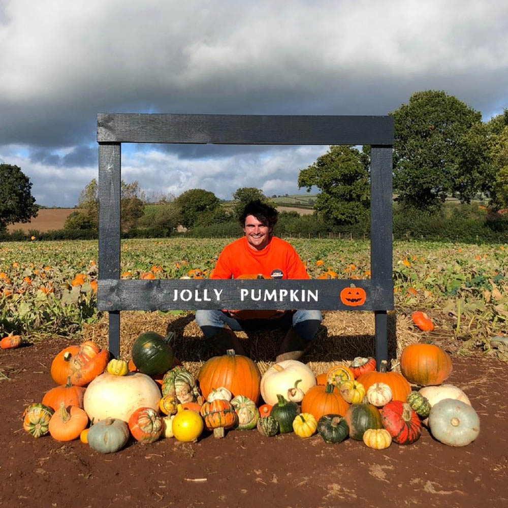 Ross at the jolly pumpkin field 